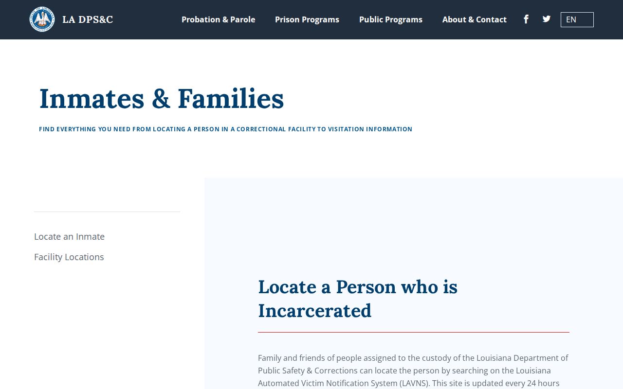 Louisiana DPS and Corrections search instructions for Acadia Parish releases